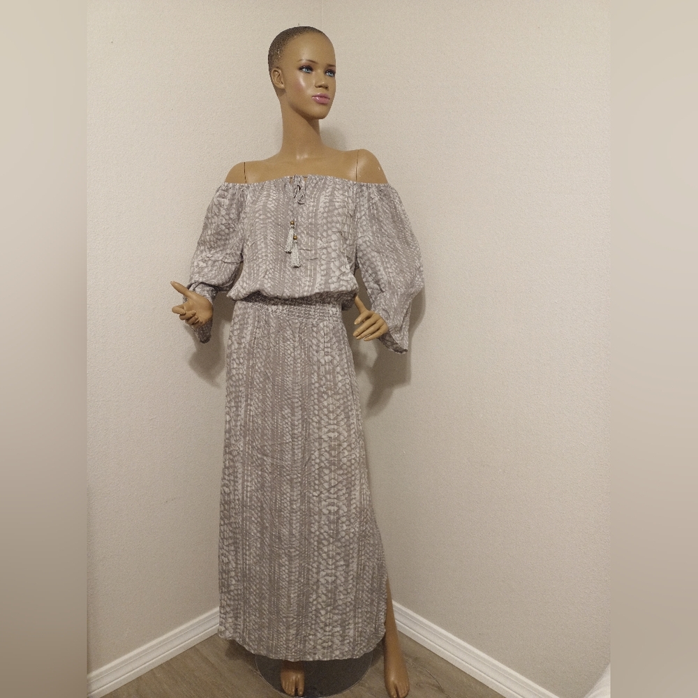 Elegant Gray Off-Shoulder Dress